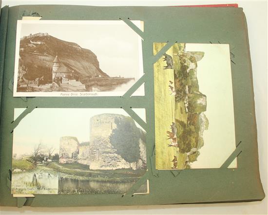 Three Edwardian postcard albums, mostly English topography,